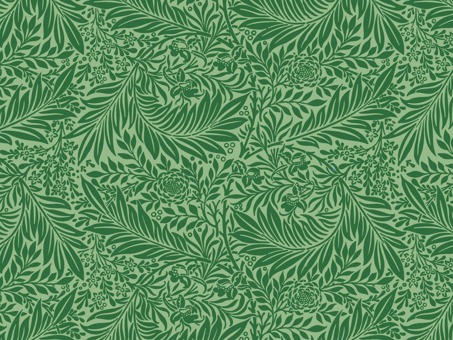 grüner Jersey Stoff mit Blumenmuster, floral und blättrig auf grünem Hintergrund