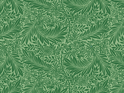 grüner Jersey Stoff mit Blumenmuster, floral und blättrig auf grünem Hintergrund
