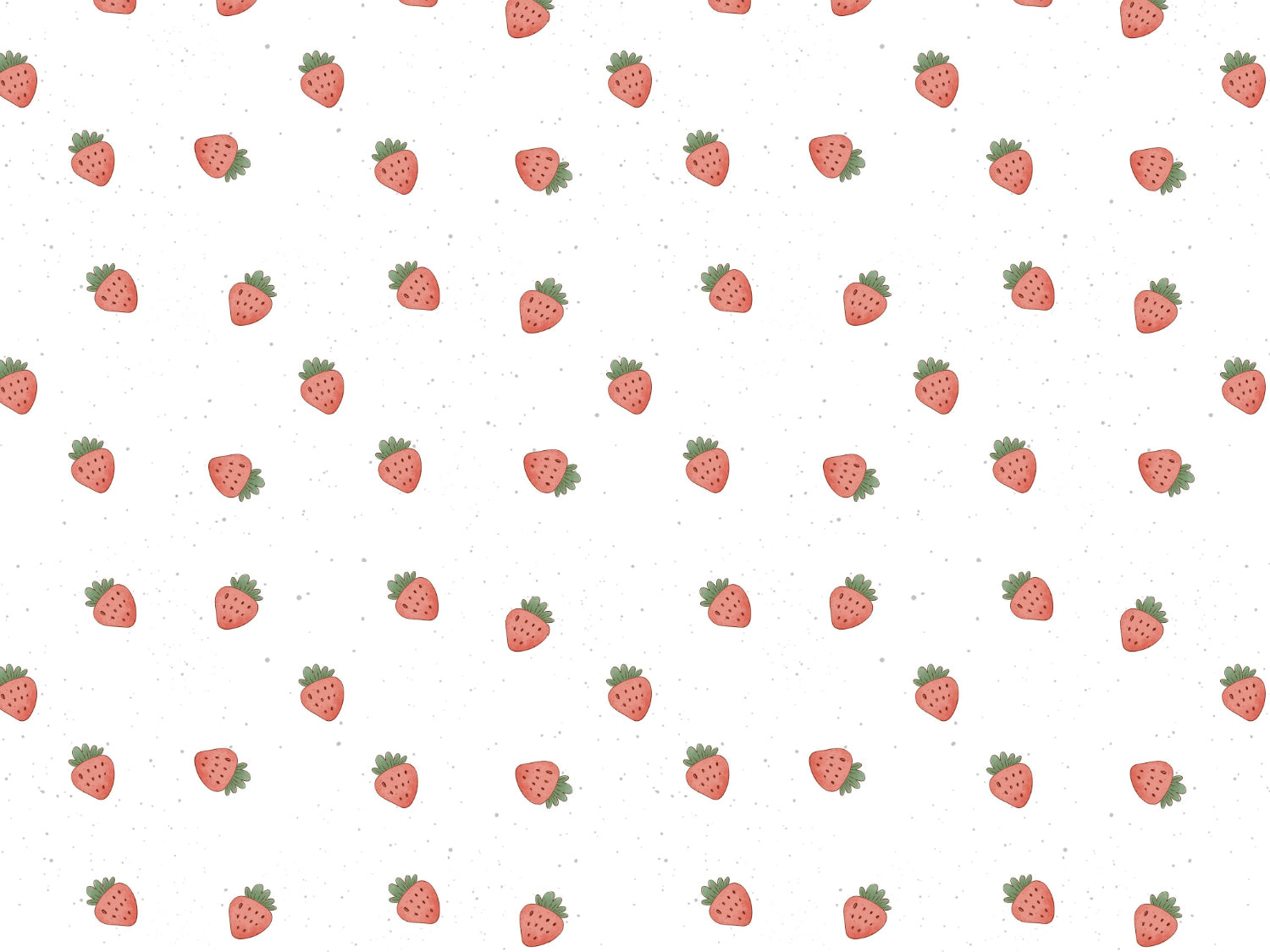 Jersey Stoff Mini Erdbeere mit kleinen Erdbeermotiven auf weißem Hintergrund, ideal für sommerliche Nähprojekte.