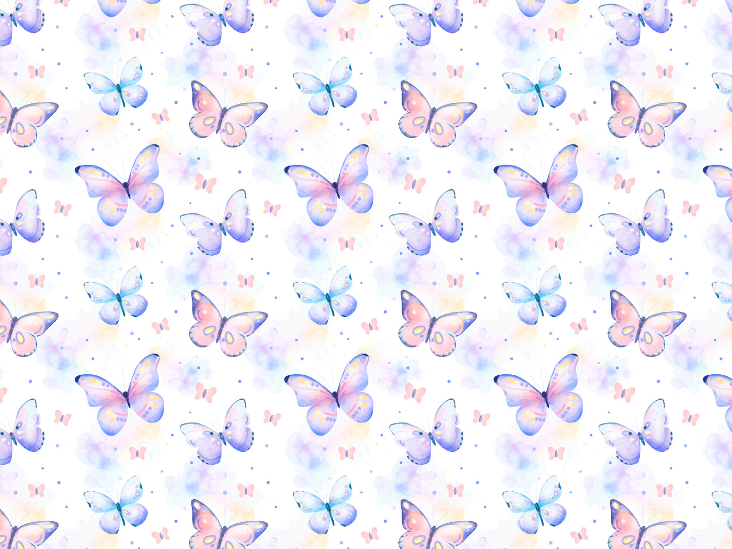 Jersey Stoff - Aquarell Schmetterlinge mit bunten Schmetterlingen auf hellem Hintergrund, ideal für Sommerbekleidung.