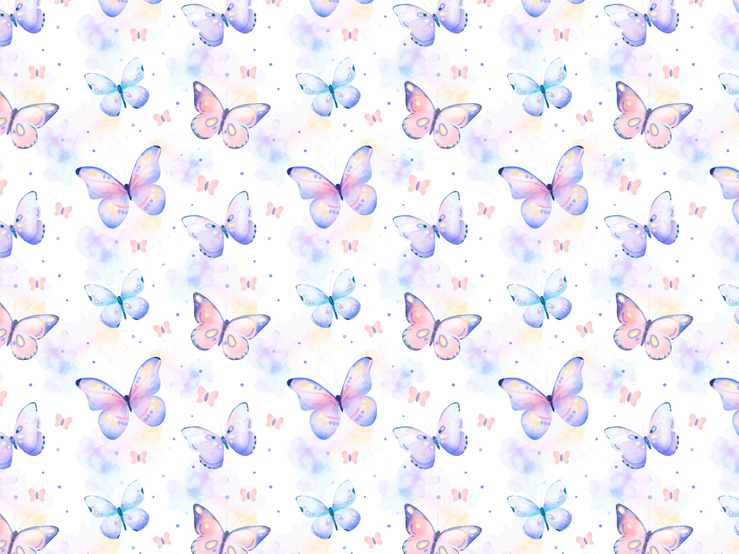 Jersey Stoff - Aquarell Schmetterlinge mit bunten Schmetterlingen auf hellem Hintergrund, ideal für Sommerbekleidung.