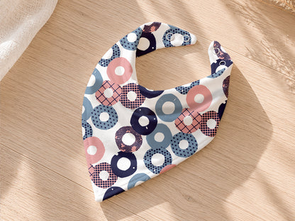 Jersey Stoff - Kreise, farbenfrohes Tuch mit Muster aus Kreisen, ideal für Sommermoden.