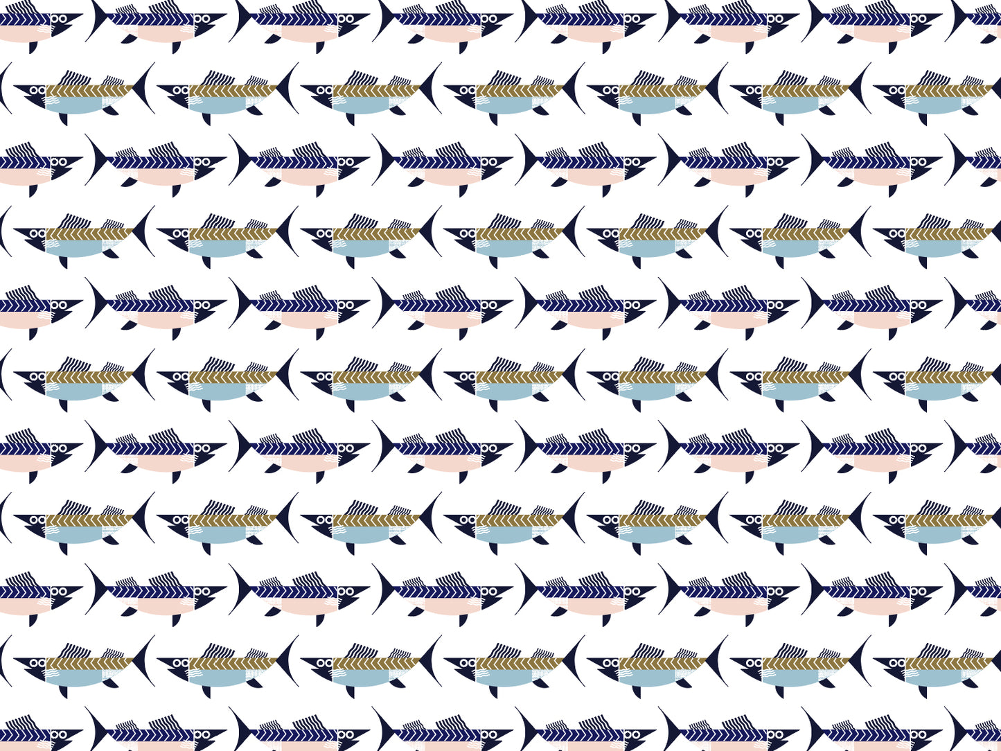 Musterdesign von Jersey Stoff - Fische ideal für Sommermode, jersey stoff fische kaufen.