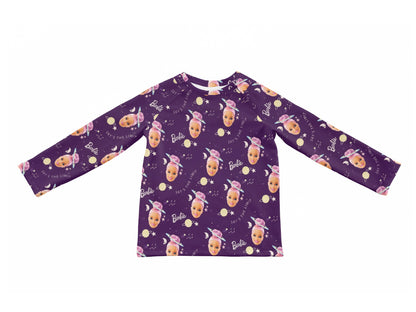 Jersey Stoff - Barbie - Sky's the Limit, lila