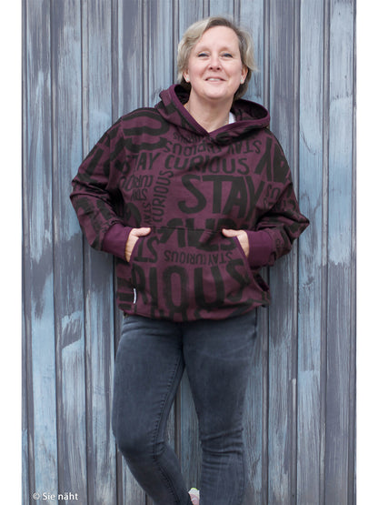 French Terry Stoff - Thorsten Berger Stay Curious - Schrift Kombistoff