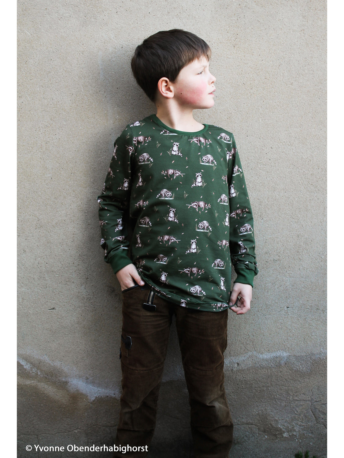 Jersey Stoff - Life in the Forest - Waschbär