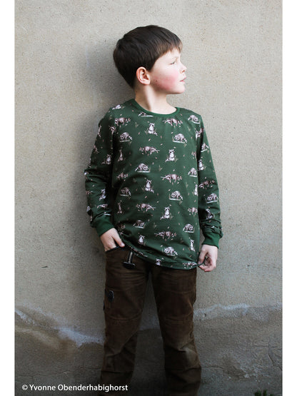 Jersey Stoff - Life in the Forest - Waschbär