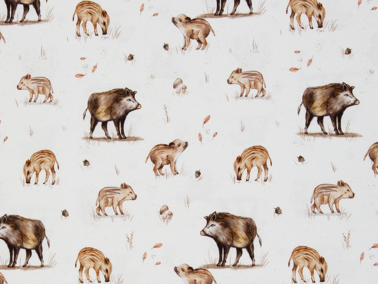 Jersey Stoff - Life in the Forest - Wildschweine, natur