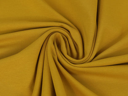 stoff-jersey-baumwolle-baumwolljersey-uni-einfarbig-jella-034-honiggelb