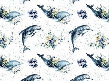 stoff-jersey-baumwolle-baumwolljersey-watercolor-aquarell-delfin-kleckse-blumen-blau