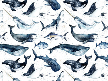 stoff-jersey-baumwolle-baumwolljersey-watercolor-aquarell-fische-wal-klecks-blau