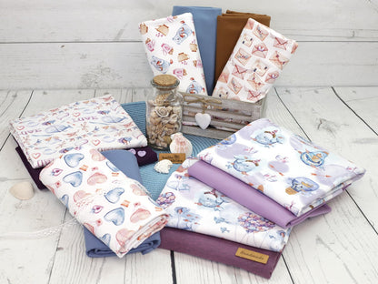 stoff-jersey-baumwolle-baumwolljersey-watercolor-aquarell-fruehling-sommer-maritim-nautical-marine-kleiner-matrose-wal-herz-libelle-vogel-love-kombi-heissluftballon-ballon-serie-2