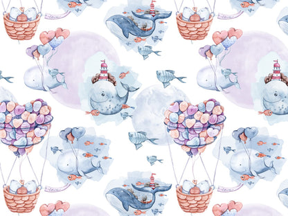 stoff-jersey-baumwolle-baumwolljersey-watercolor-aquarell-fruehling-sommer-maritim-nautical-marine-kleiner-matrose-wal-herz-libelle-vogel-love-wolken-heiss-luftballon