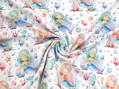 Jersey Stoff - Aquarell Meerjungfrau
