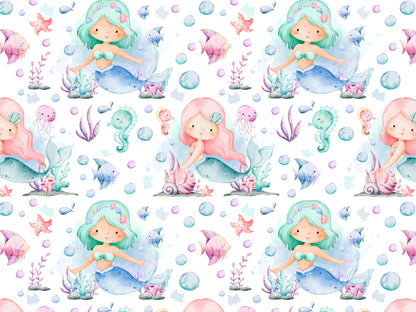 Jersey Stoff - Aquarell Meerjungfrau