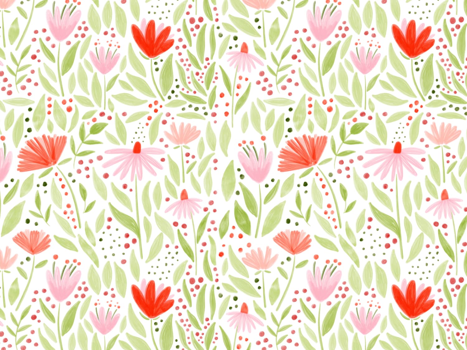 stoff-jersey-baumwolljersey-baumwolle-meterware-kathi-kunterbunt-eigenproduktion-blumen-floral-fruehling-sommer-gruen-rot-rosa-2