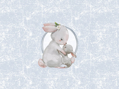 stoff-jersey-panel-baumwolle-baumwolljersey-fruehling-sommer-ostern-hase-bunny-osterhase-mama-und-kind-blau