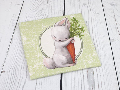 Jersey Stoff Häschen PANEL Hase mit Möhre online kaufen