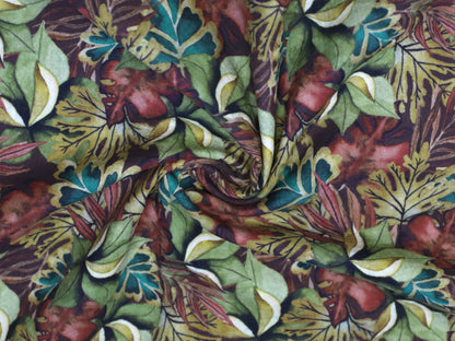 Tissu mousseline - pissenlits - marine