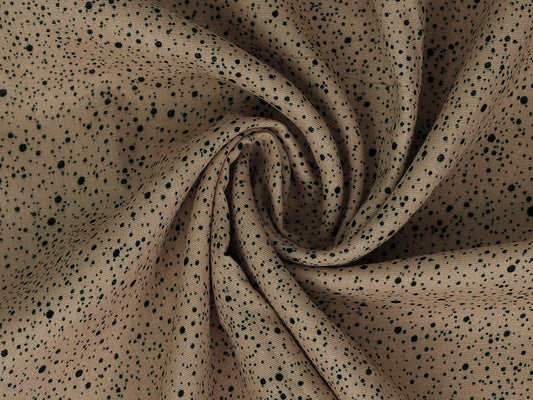 stoff-musselin-baumwolle-baumwollstoff-kleine-puenktchen-sprenkel-hellbraun-schwarz