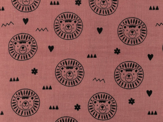 stoff-musselin-baumwolle-baumwollstoff-loewe-schwarz-altrosa