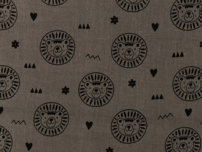 stoff-musselin-baumwolle-baumwollstoff-loewe-schwarz-taupe