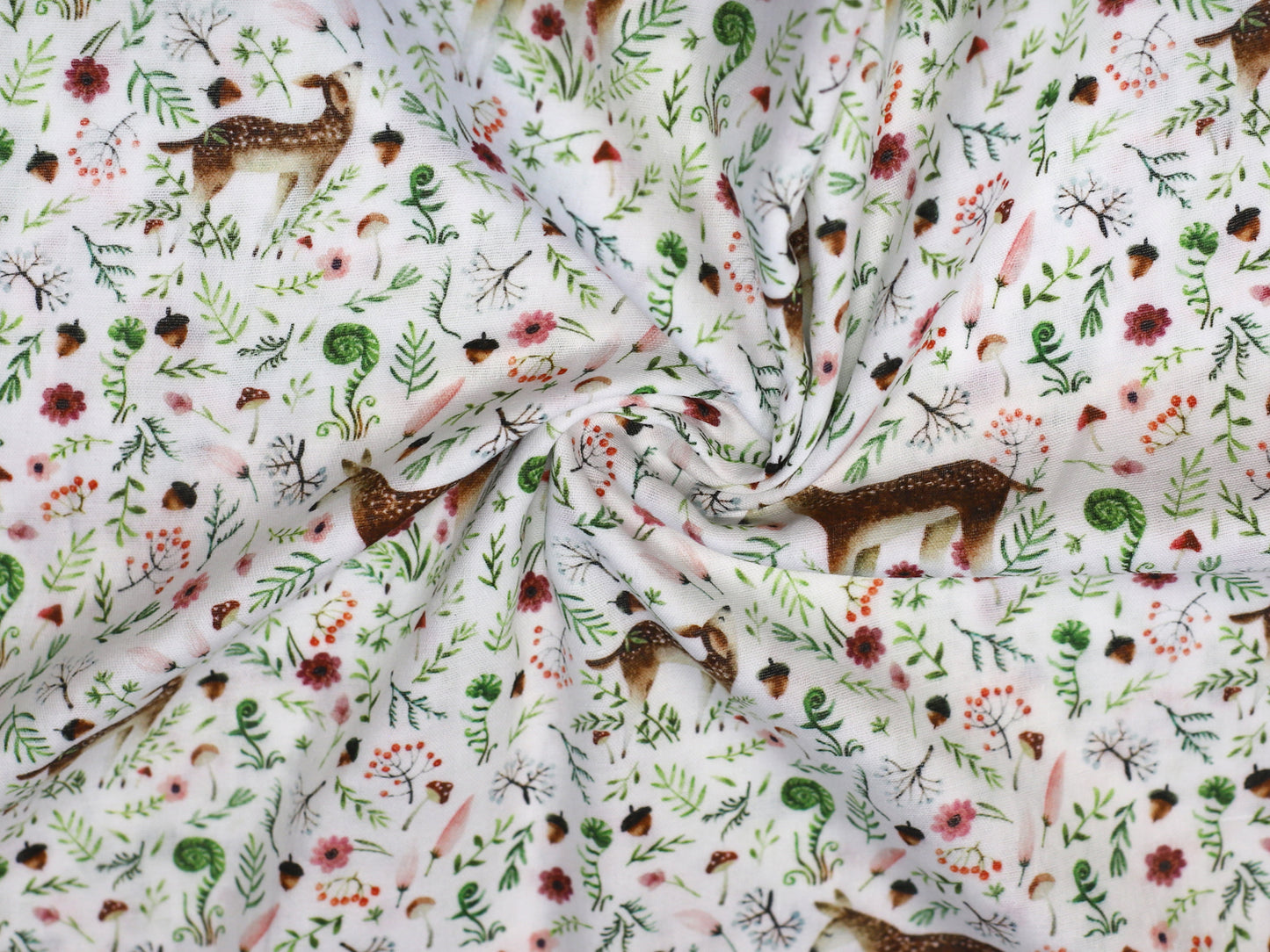 Musselin Stoff - Okapi & Blümchen