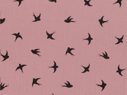 Tissu mousseline - pissenlits - marine