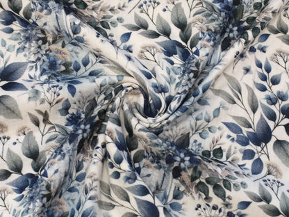 Double Gauze - Blumen & Blätter