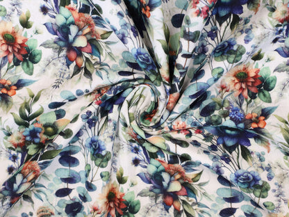 Double Gauze - Musselin Stoff - Flower Bouquet