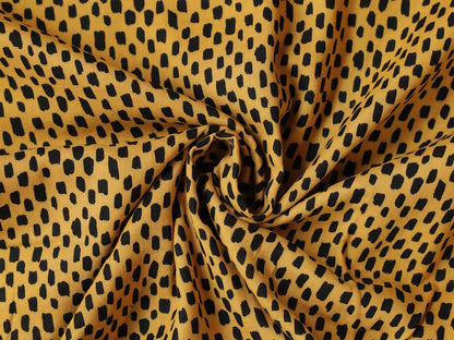 stoff-musselin-baumwolle-double-gauze-glatt-striche-tiny-strokes-schwarz-senf