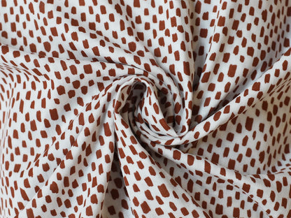 stoff-musselin-baumwolle-double-gauze-glatt-striche-tiny-strokes-weiss-rostrot