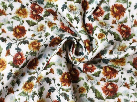 stoff-musselin-double-gauze-baumwolle-glatt-vintage-flower-blumen-herbst-blumen