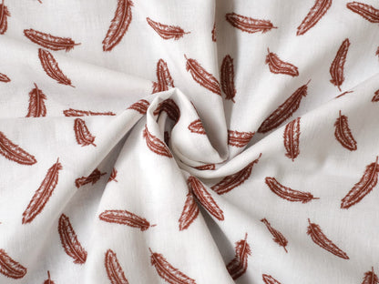 stoff-musselin-double-gauze-meterware-federn-terracotta