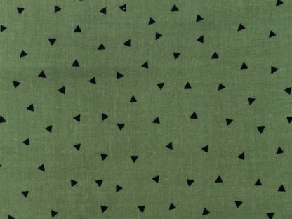 stoff-musselin-double-gauze-meterware-mini-dreiecke-altgruen