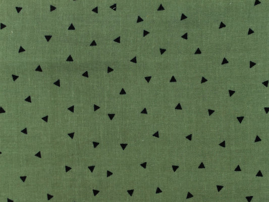 stoff-musselin-double-gauze-meterware-mini-dreiecke-altgruen