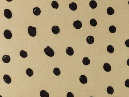 stoff-musselin-double-gauze-meterware-schwarze-tupfen-punkte-kleckse-milchkaffee
