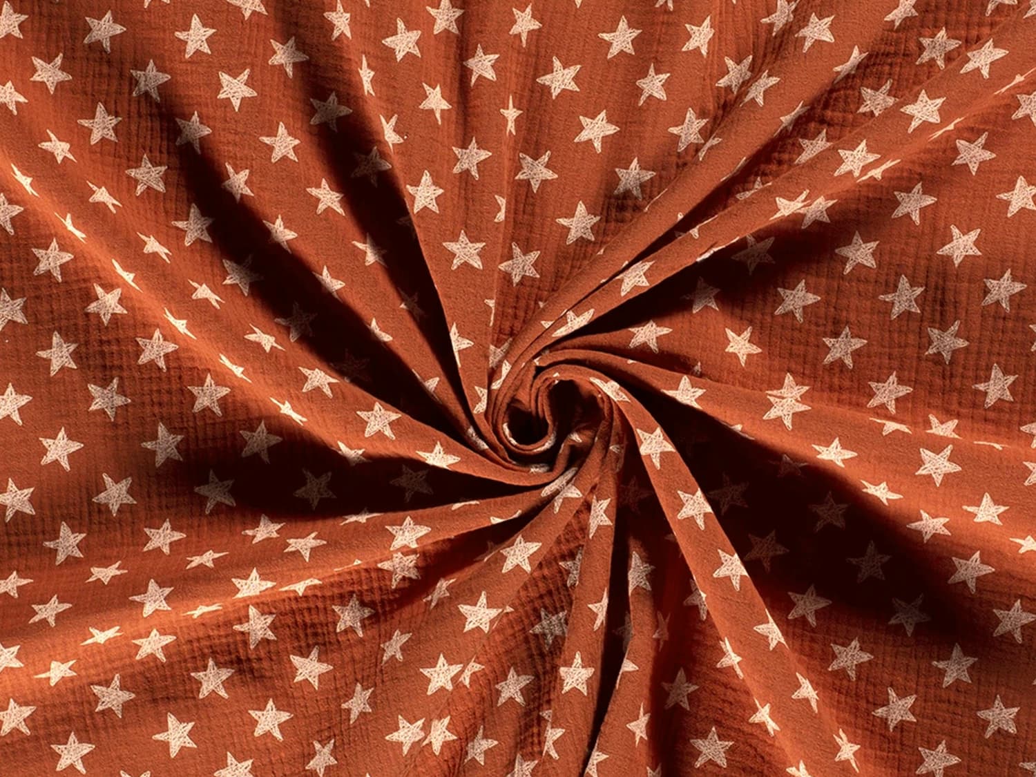 stoff-musselin-muslin-double-gauze-sterne-stars-sternchen-terracotta-2