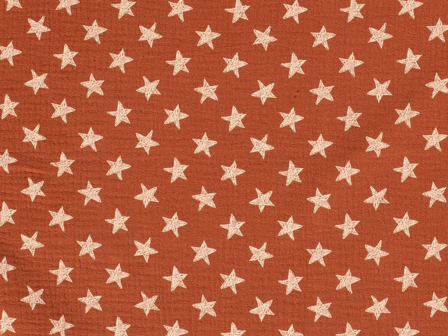 stoff-musselin-muslin-double-gauze-sterne-stars-sternchen-terracotta