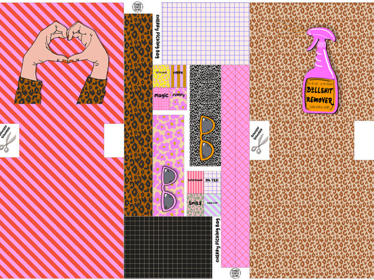 Jersey PANEL - Cherry Picking Bag DIY design featuring vibrant patterns and colors for sewing enthusiasts.