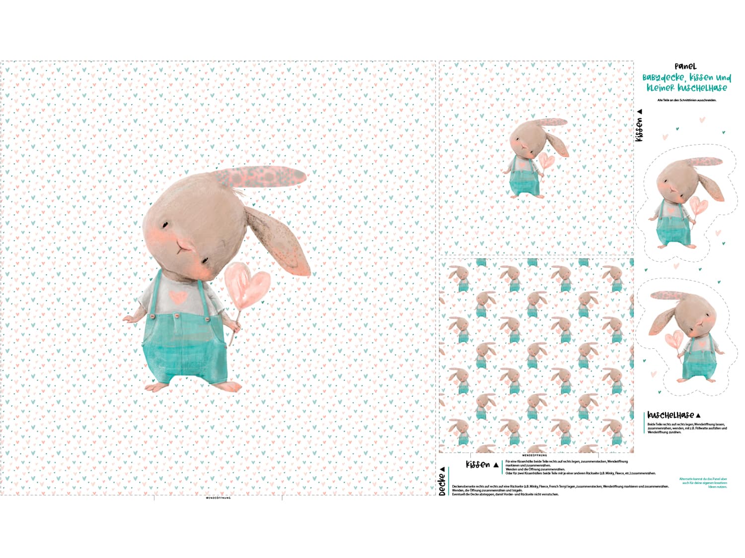 stoff-panel-french-terry-sommersweat-sweat-unangeraut-decke-kissen-diy-baustelle-hase-mit-herz