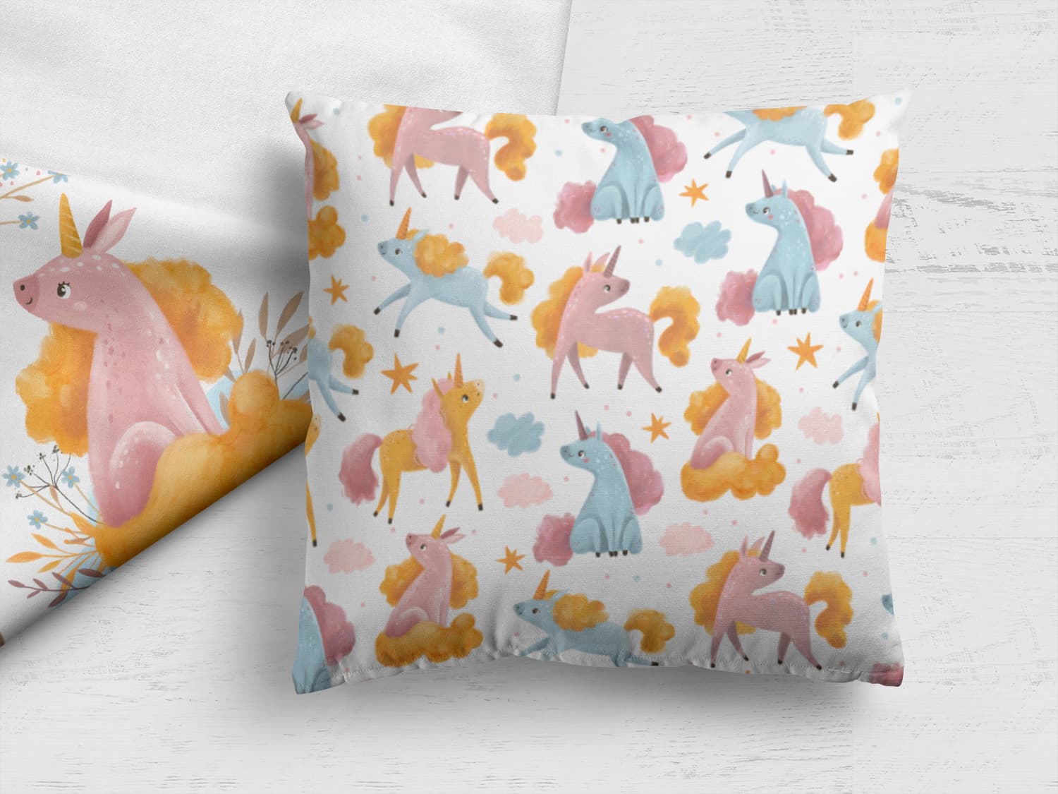 stoff-panel-french-terry-sommersweat-sweat-unangeraut-decke-kissen-diy-einhorn-tupfen-2