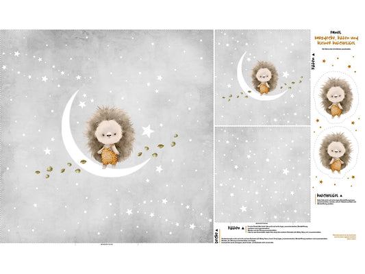 stoff-panel-french-terry-sommersweat-sweat-unangeraut-decke-kissen-diy-igel-auf-mond