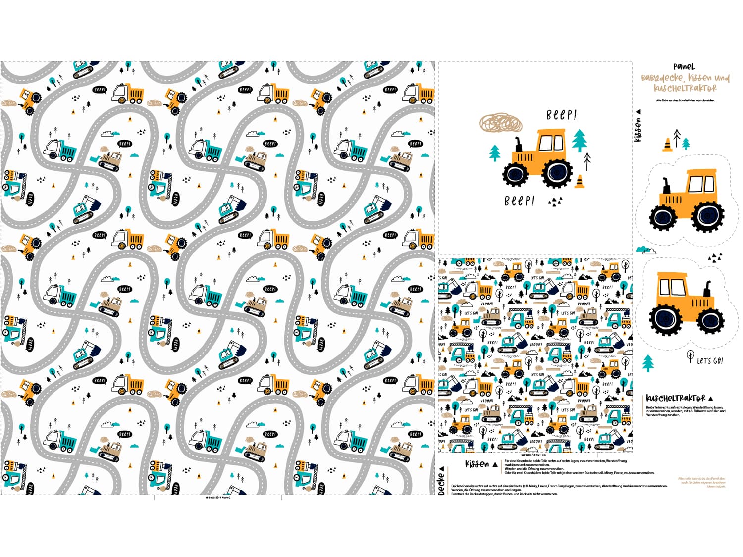 stoff-panel-french-terry-sommersweat-sweat-unangeraut-decke-kissen-diy-lets-go-traktor-beep