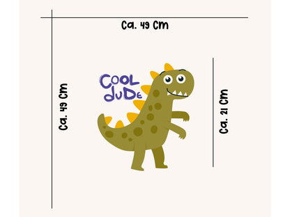 Jersey Stoff PANEL - Cool Dude - Dino, khaki
