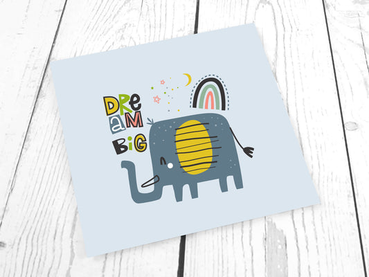Jersey Stoff PANEL - Elefant - Dream Big