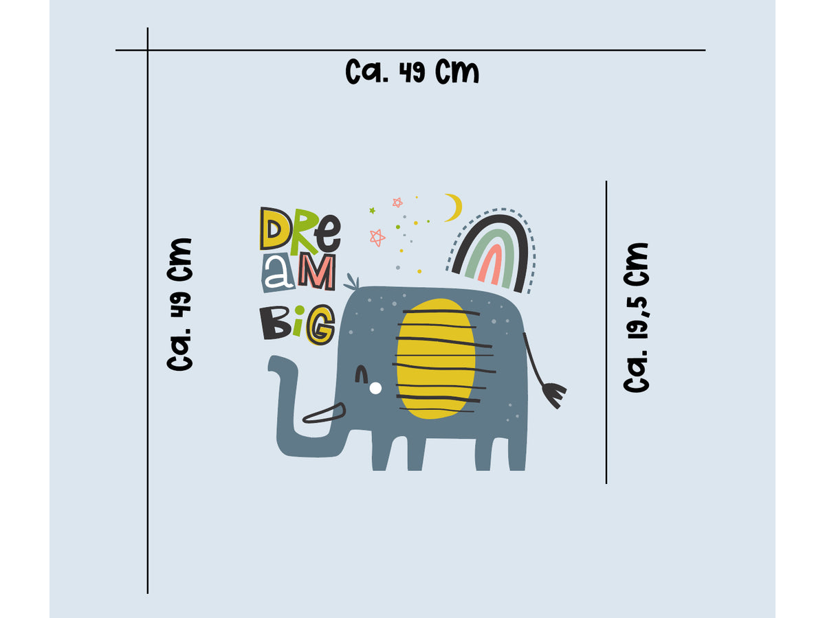 Jersey Stoff PANEL - Elefant - Dream Big