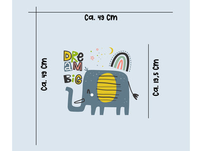 Jersey Stoff PANEL - Elefant - Dream Big