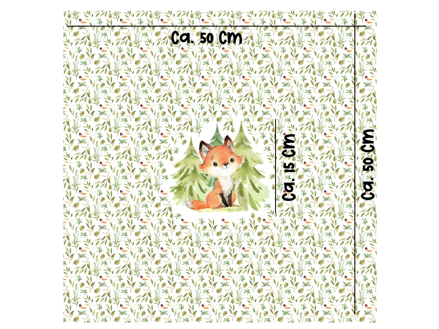 stoff-panel-jersey-baumwolle-baumwolljersey-herbst-fuchs-im-wald-baeume-wald