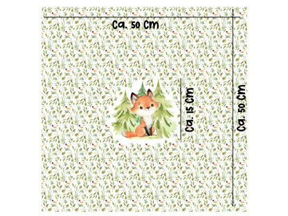 stoff-panel-jersey-baumwolle-baumwolljersey-herbst-fuchs-im-wald-baeume-wald